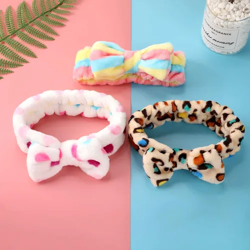 Miniatura 5 de 3 unidades de banda elástica de pelo, ajustable, para maquillaje, diadema, para lavado, Spa, Yoga, deportes, ducha, tratamiento facial, para niñas