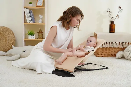 Miniatura 6 de Asiento de tela para Bouncer belltop Compatible con BabyBjörn Bouncer: Soft & Bliss. Funda para Baby Bouncer (asiento): Hipoalergénico y Beige