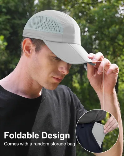 Miniatura 3 de GADIEMKENSD Sombrero plegable para hombre de ala larga con protección solar UPF 50+ Plegable Gris Claro