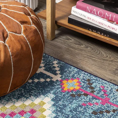 Miniatura 4 de Eyely HOM105A-28 - Alfombra marroquí Hype Tribal Love geométrica para interiores, bohemia; país y floral; suroeste, dormitorio, cocina, sala
