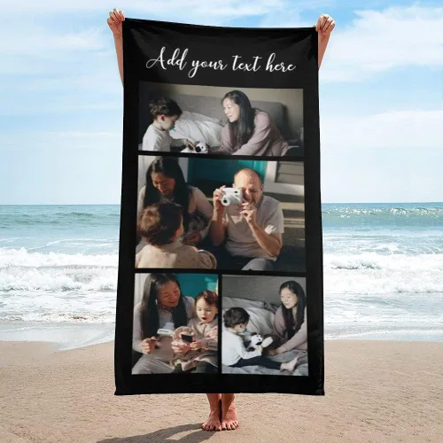 Miniatura 16 de Shapoo Toalla de playa con foto personalizada, foto personalizada/fondo/texto, divertida toalla de baño de microfibra personalizada para Una foto