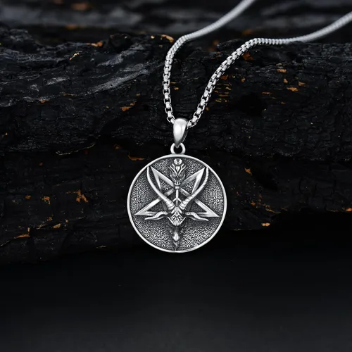 Miniatura 5 de Seiyang Mitología de plata de ley 925 paganismo Collar egipcio de joyería de regalo para hombres y mujeres con cadena Rolo de 0.079 in 22+2