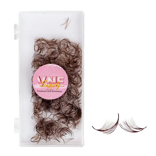 Miniatura 11 de VNE - Extensiones de pestañas coloridas de 500 abanicos, extensiones de pestañas de volumen prefabricadas, abanicos de mega volumen prefabricados