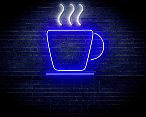 Miniatura 15 de ADVPRO Taza de café Tienda Flex Silicona LED Letrero de neón azul y rojo st16s33-fnu0041-br
