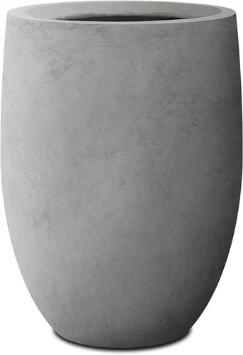 Miniatura 9 de Kante Maceta alta de hormigón natural de 21.7 pulgadas de alto, maceta decorativa grande para interiores y exteriores con orificio de drenaje