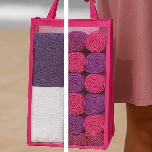 Miniatura 5 de SOULMARK Toalla de playa turca 100% algodón con bolsa - 38"x71" - Paquete de 2 - Made in Green y Oeko TEX certificada - Prelavada y libre de arena