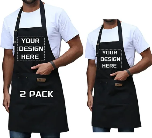 Miniatura 10 de BeautyWill Delantal personalizado personalizado para hombres y mujeres, delantal de cocina personalizado con bolsillos, nombre, texto, logotipo