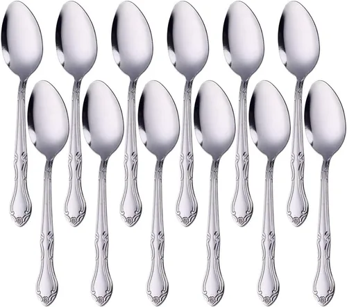 Miniatura 49 de Juego de 12 cucharas de café, mini cucharas de café, cucharas de espresso de acero inoxidable, cucharas pequeñas para postre, té, aperitivo, 4.6