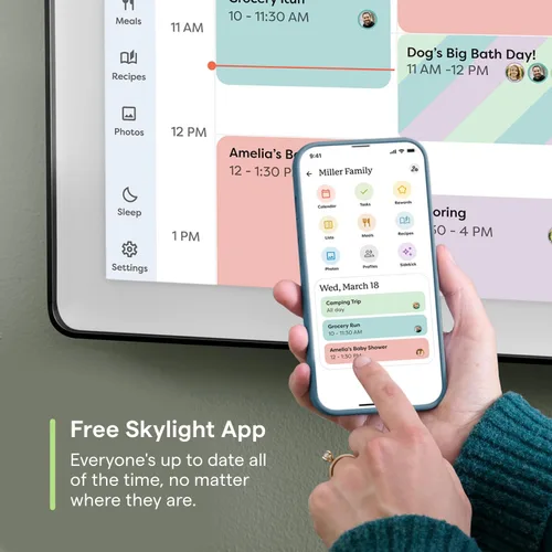 Miniatura 5 de Skylight Calendar Max: Calendario digital inteligente de 27 pulgadas y tabla de tareas, organizador familiar con pantalla táctil interactiva, Carbón