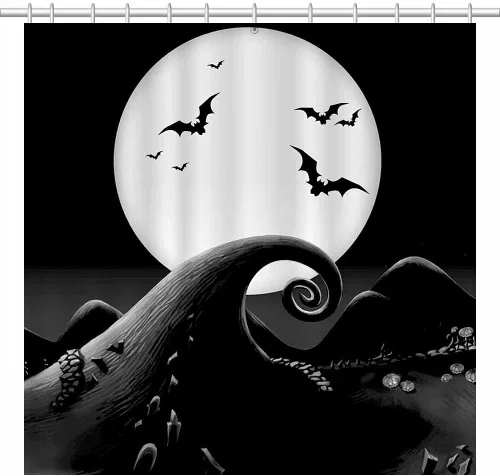 Miniatura 7 de Cortinas de ducha de Halloween de 72 x 72 pulgadas para niños, Halloween, antes de Navidad, decoración de baño de dibujos animados, decoración