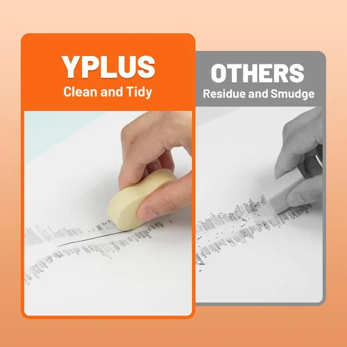 Miniatura 2 de Yplus Eraser Line - Borradores de lápiz de hipolímero para la oficina escolar, lindo borrador de goma blanca para niños, artista sin residuos, 6