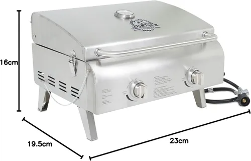 Miniatura 7 de Parrilla Pit Boss con 2 hornillas portátil LP de acero inoxidable, Acero inoxidable