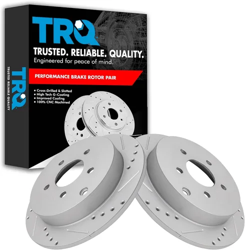 Miniatura 137 de TRQ Juego de rotores de freno de rendimiento trasero con revestimiento G premium compatible con Mazda 6 2014-2021