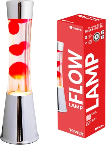 Fisura - Lámpara de movimiento líquido de 15.5 pulgadas, cera roja, luz ambiental retro decorativa, luz nocturna para dormitorio, lámpara de magma