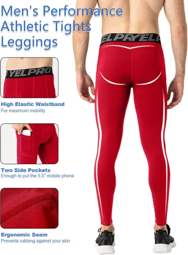 Miniatura 65 de SPVISE Pantalones de compresión para hombre, leggings para deportes, gimnasio, mallas atléticas frescas y secas, capa base para correr, fútbol