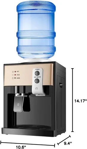 Miniatura 6 de Dispensador de agua caliente y fría, dispensador de enfriador de agua de carga superior de 5 galones, 3 ajustes de temperatura, dispensador