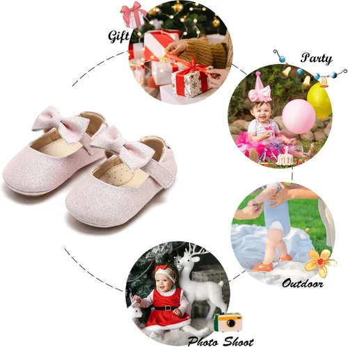 Miniatura 233 de Felix & Flora Zapatos de bebé de suela suave - Zapatos de bebé para caminar, mocasines, suela de goma, zapatos de cuna