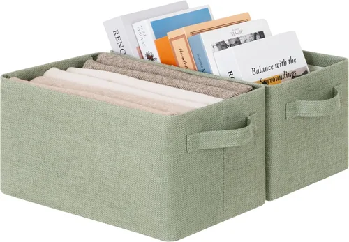 Miniatura 13 de GRANNY SAYS Storage Bins for Closet, Linen Closet Organizers and Storage Baskets with Metal Frame, Shelf Storage Bins for Organizing Bedroom Gris
