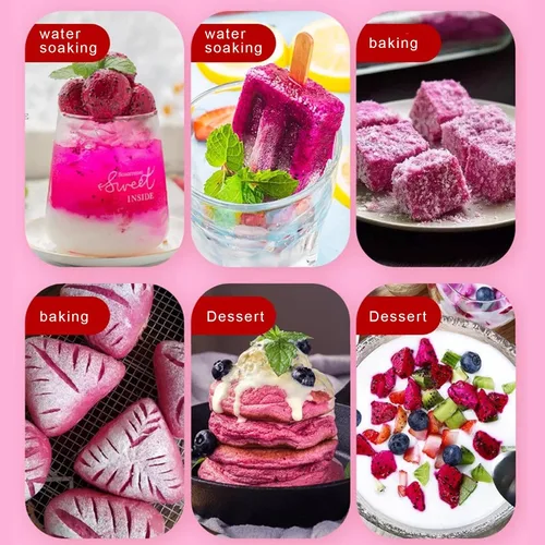 Miniatura 4 de Bocadillo liofilizado de fruta del dragón en cubitos - 4.23 onzas, grano pitaya liofilizado (fruta del dragón), fruta del dragón liofilizada