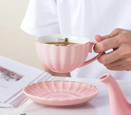 Miniatura 5 de CLAY TONIC- Juego de tazas de té y café de porcelana fina púrpura de 8 oz, tazas y platillos, con tetera, azucarero, jarra para crema, cucharaditas