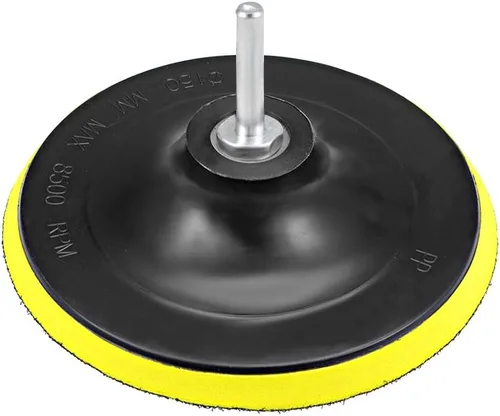 Miniatura 3 de uxcell Almohadilla de respaldo de gancho y bucle de 6 pulgadas, placa de soporte de pulido de lijado con adaptador de taladro M14 para lijadora