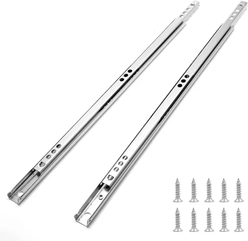 Miniatura 11 de Diapositivas de cajones de 15.7 pulgadas, rieles de metal para cajones pequeños, rodamiento de bolas, riel deslizante bidireccional, paquete de 2