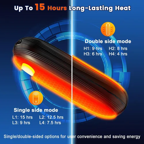 Miniatura 3 de Calentadores de manos eléctricos recargables con banco de energía, pantalla LED, 17 horas de calidez, calentador de bolsillo portátil de doble cara