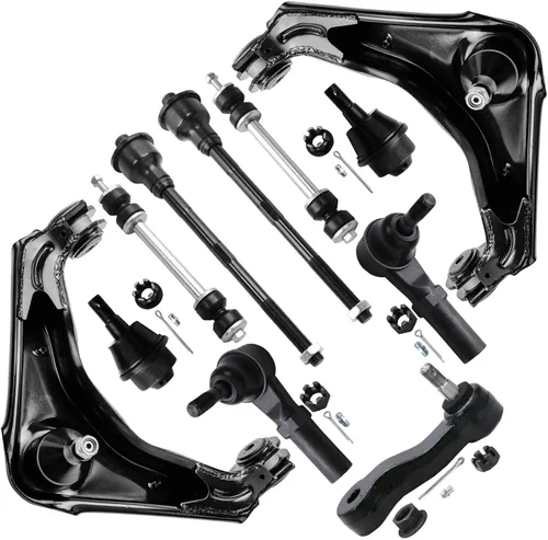 Miniatura 76 de Detroit Axle - Kit de suspensión frontal de 10 piezas para Jeep 2002-2004 Liberty, 2 brazos de control superiores con rótula 2 rótulas inferiores, 4