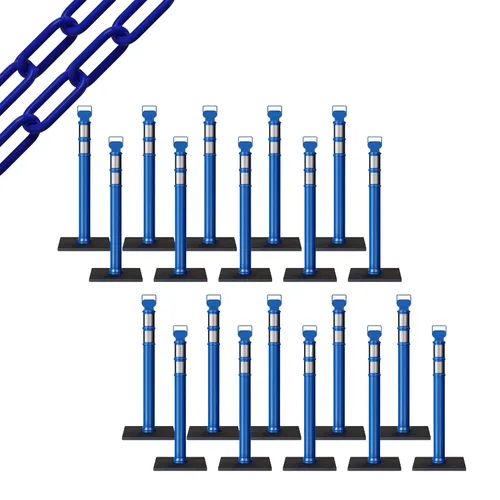 Miniatura 22 de Trafford Industrial - Juego de 20 postes de delineador de 45 pulgadas, collares reflectantes de 3 pulgadas, base de goma de 10 libras