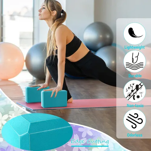 Miniatura 3 de Outus 20 bloques de yoga a granel de 9 x 6 x 3 pulgadas, bloques de espuma de yoga de alta densidad para mejorar la fuerza, flexibilidad