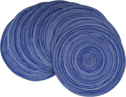Miniatura 14 de WAZAIGUR - Manteles individuales redondos para mesa de comedor (tela resistente al calor, antideslizantes, 14 pulgadas de diámetro)
