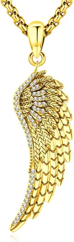 Miniatura 128 de Collar de alas de ángel de plata de ley 925, ángel de la guarda, enfermera RN caduceo, dije de ángel de cristal, joyería de regalo para mujer