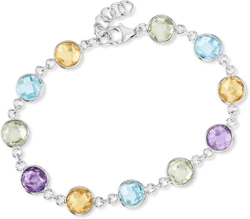 Miniatura 4 de Ross-Simons 18.40 ct. t.w. Bezel-Set Multi-Stone Bracelet in Sterling Silver