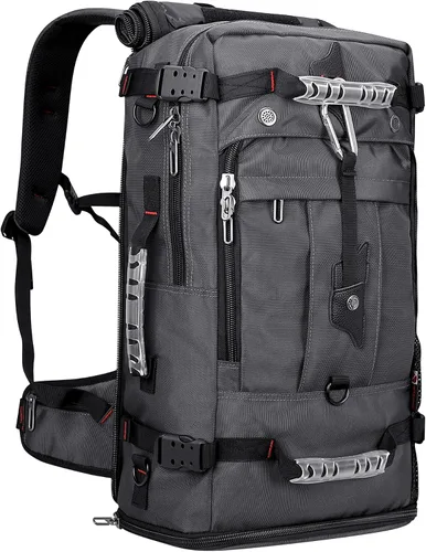 Miniatura 9 de WITZMAN Mochila de viaje para hombre, bolsa de equipaje grande de lona para portátil de 17 pulgadas, bolsas de mano para avión (B681 verde militar)
