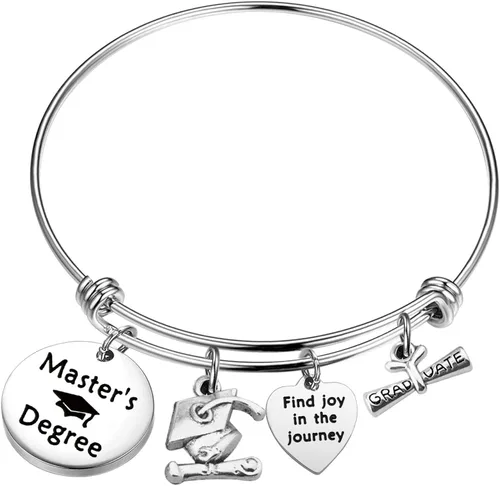 TGBJE Regalo de graduación de maestros, pulsera con texto en inglés Find Joy In The Journey, regalo de graduación universitaria, regalo de maestría