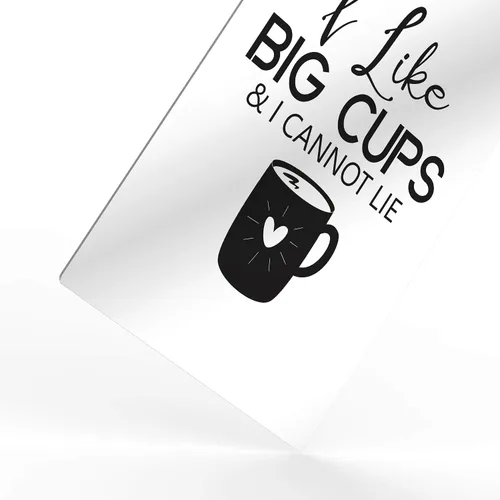 Miniatura 3 de HB Art Design I Like Big Cups & I Cannot Lie Black and White Quote and Mug Metal Print Wall Art Coffee Bar Decor Coffee Signs Kitchen Wall Decor