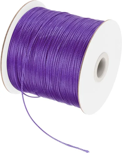 Miniatura 68 de MECCANIXITY Cordón encerado de poliéster encerado de 0.020 in, cuerda de cera de 175 yardas para hacer pulseras, collares, cuentas, joyería y Negro