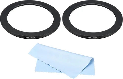 Miniatura 15 de PATIKIL Anillo de metal con paño de limpieza, paquete de 2 anillos adaptadores de filtro de lente de cámara, anillo adaptador de filtro de aluminio