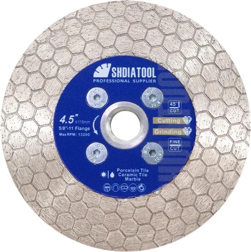 Miniatura 7 de SHDIATOOL Hoja de sierra de diamante de 4 pulgadas, rueda de disco de molienda de corte de azulejos de 4.134 in para piedra artificial de granito