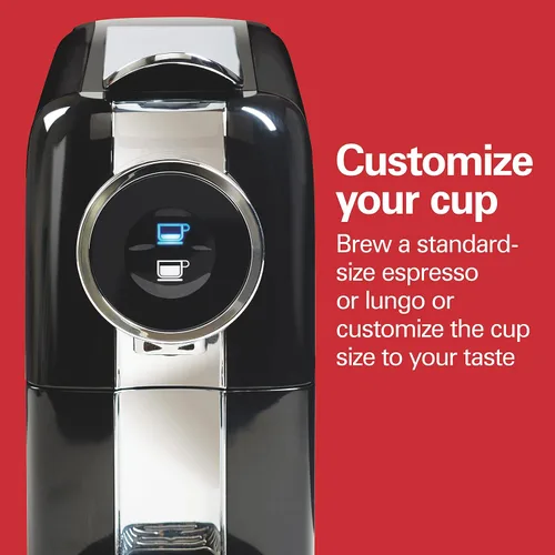 Miniatura 3 de Hamilton Beach Máquina de café expreso, compatible con cápsulas Nespresso, cafetera de una sola porción, potente bomba italiana de 19 bares, Negro