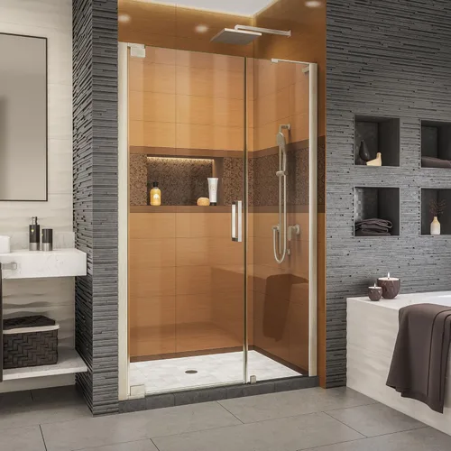 Miniatura 26 de DreamLine Elegance-LS SHDR-4328300-04 - Puerta de ducha pivotante sin marco de 56 3/4 - 58 3/4 pulgadas de ancho x 72 pulgadas de alto en níquel