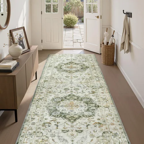 Miniatura 15 de PADOOR Alfombra de pasillo de 2 x 10 pies, suave, beige, lavable, para dormitorio, alfombra larga antideslizante para pasillos, entrada, lavandería