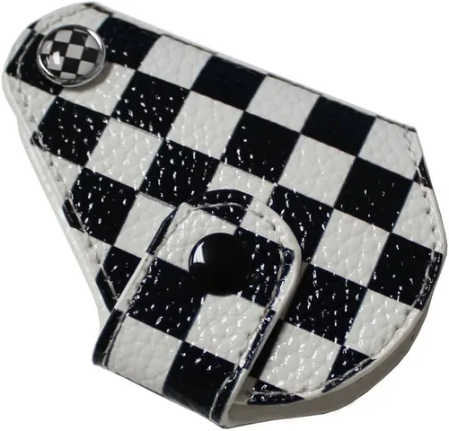 Miniatura 7 de iJDMTOY Funda para llavero con diseño a cuadros y negro y blanco compatible con Mini Cooper R55 R56 R57 R58 R59 R60 R61 F55 F56
