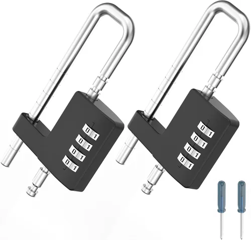 Cerradura de gabinete con combinación, cerradura de armario de combinación ajustable en forma de U para armario de gimnasio, armario, vallas, Negro