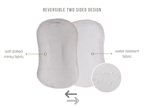 Miniatura 2 de Mila Millie Funda extraíble resistente al agua para tumbona de recién nacido, funda sensorial Minky para asiento de piso de bebé, tela suave y Niebla