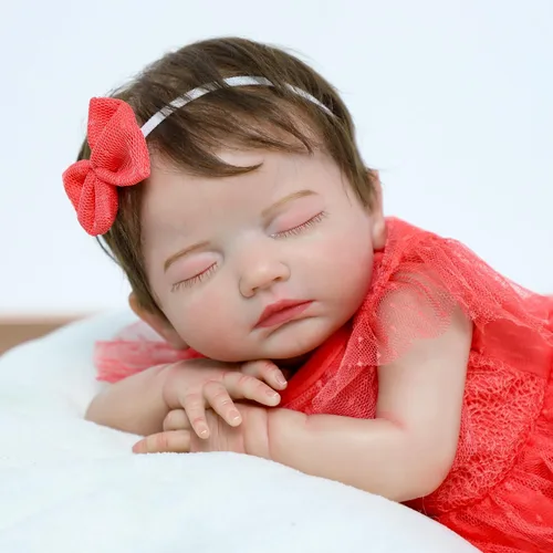 Miniatura 2 de SCOM Muñecas Bebé Reborn Niña de 20 Pulgadas, Recién Nacida Realista, Muñecas Bebé Durmiendo Niña, con Cuerpo de Tela Suave con Peso, Extremidades