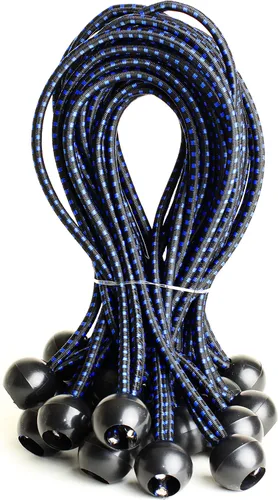 Miniatura 8 de Paquete de 25 cuerdas elásticas de bolas elásticas de 6 pulgadas de diámetro para toldo, red, postes, jardín, herramientas, cables, cable resistente