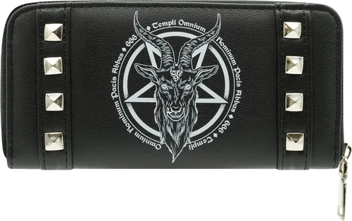 Miniatura 3 de Ro Rox Omnium Alternative Goth 666 Baphomet Pentagram - Cartera de piel sintética, Negro -, Cartera