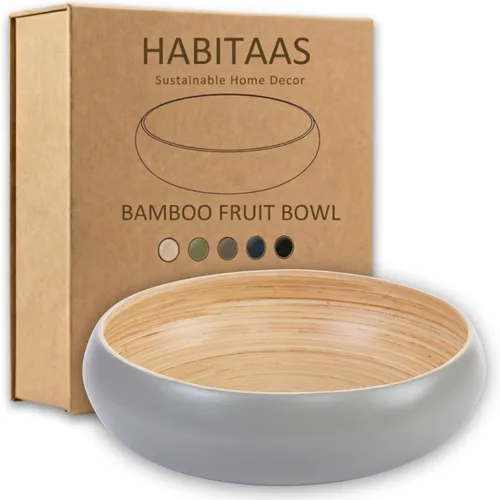 Miniatura 6 de Frutero para encimera de cocina – Bambú hilado hecho a mano, cesta grande de frutas de 11.75 pulgadas, cuenco decorativo ecológico para decoración