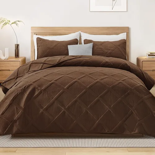 Miniatura 30 de Exclusivo Mezcla - Juego de edredón de microfibra tamaño King, juego de ropa de cama gris claro con 2 fundas de almohada, colcha moderna para cama